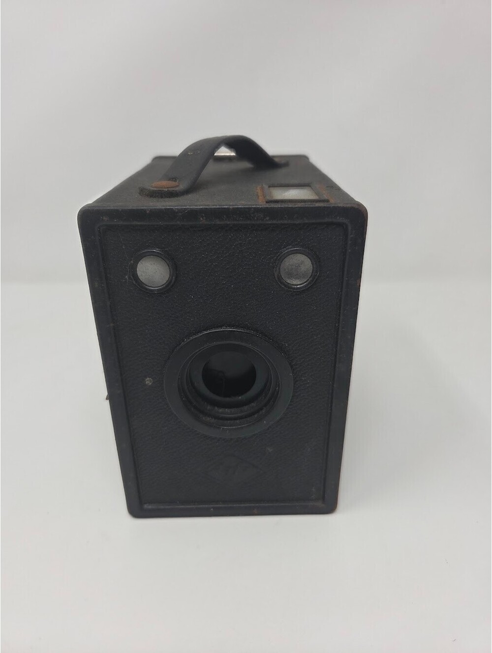 Vintage Cadet Box Camera Black Case With Agfa Film Sticker - Working Shutte